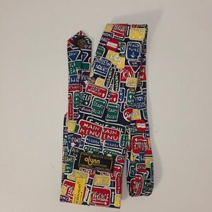 Alynn Neckwear Mens‎ Silk Tie Internet Superhighway Tech Novelty Road Signs USA